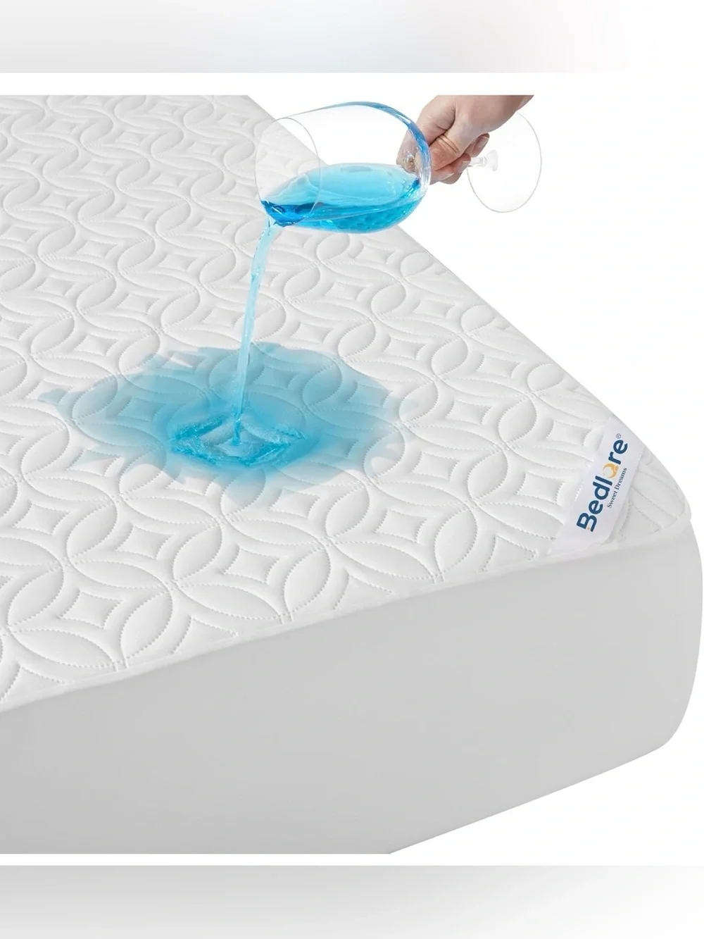 BEDLORE Waterproof Mattress Protector, Full Size Mattress Pad (White) NEW